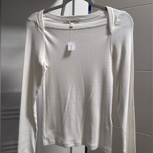Banana Republic Ivory Ribbed Knit Top
